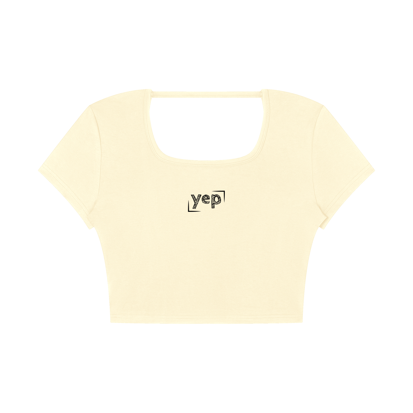 Yep Square Neck Crop T-Shirt