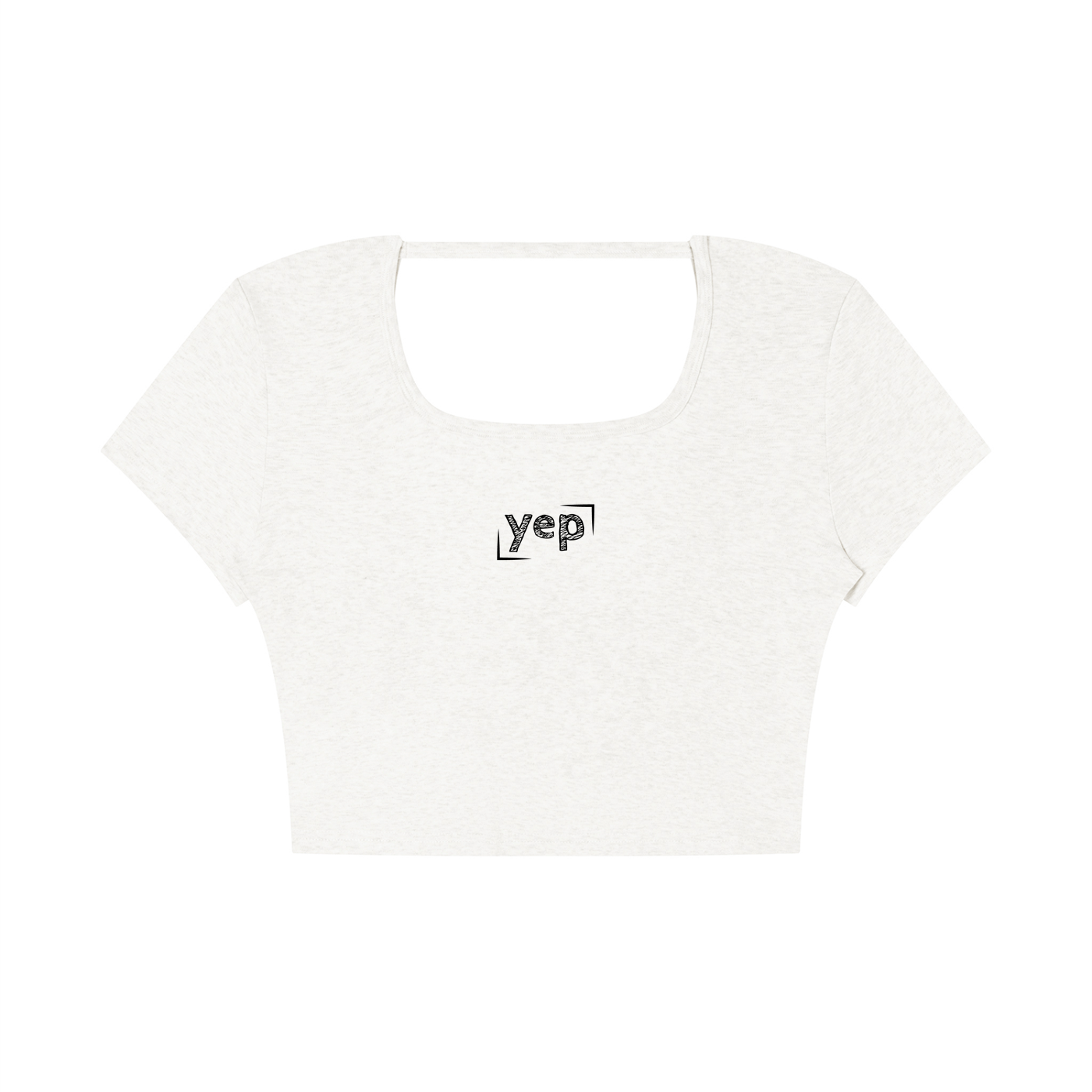 Yep Square Neck Crop T-Shirt