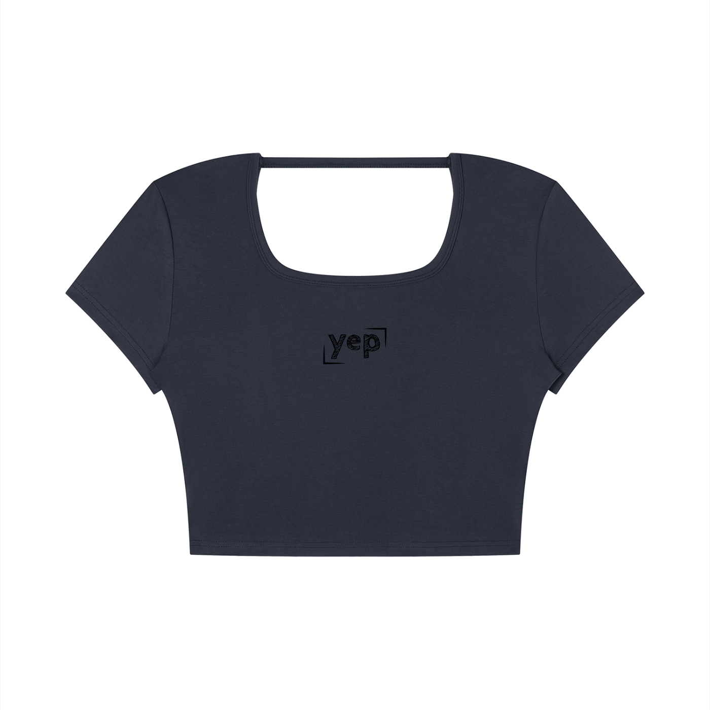 Yep Square Neck Crop T-Shirt