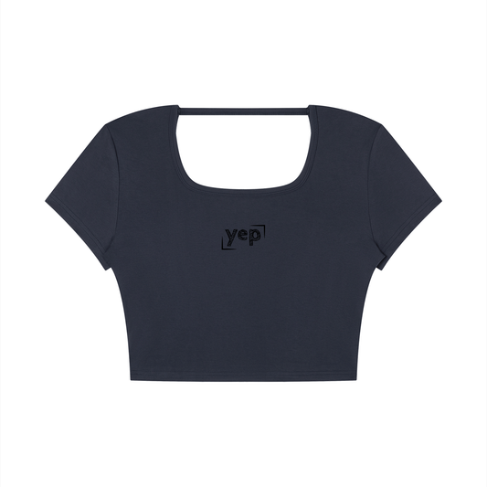 Yep Square Neck Crop T-Shirt