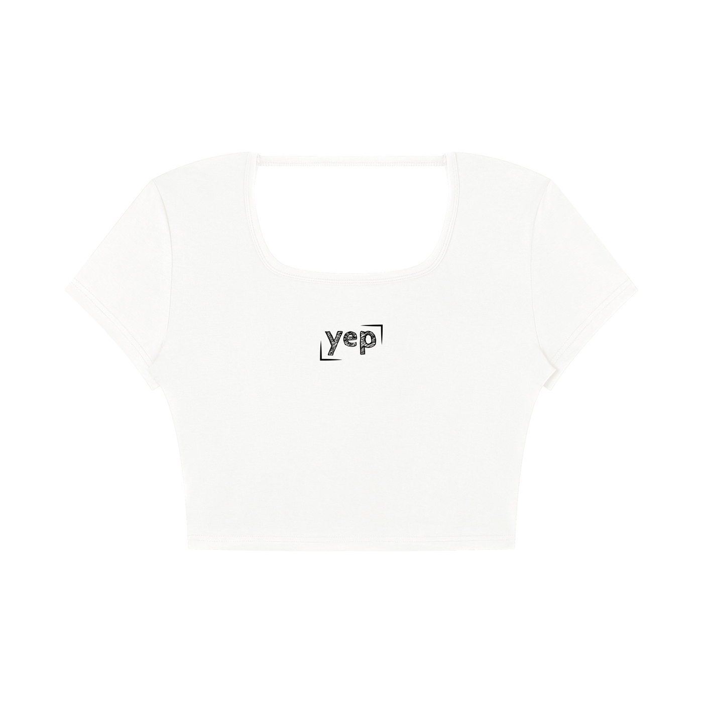Yep Square Neck Crop T-Shirt
