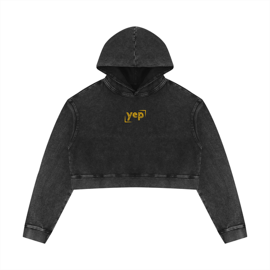 Yep Washed Crop Hoodie
